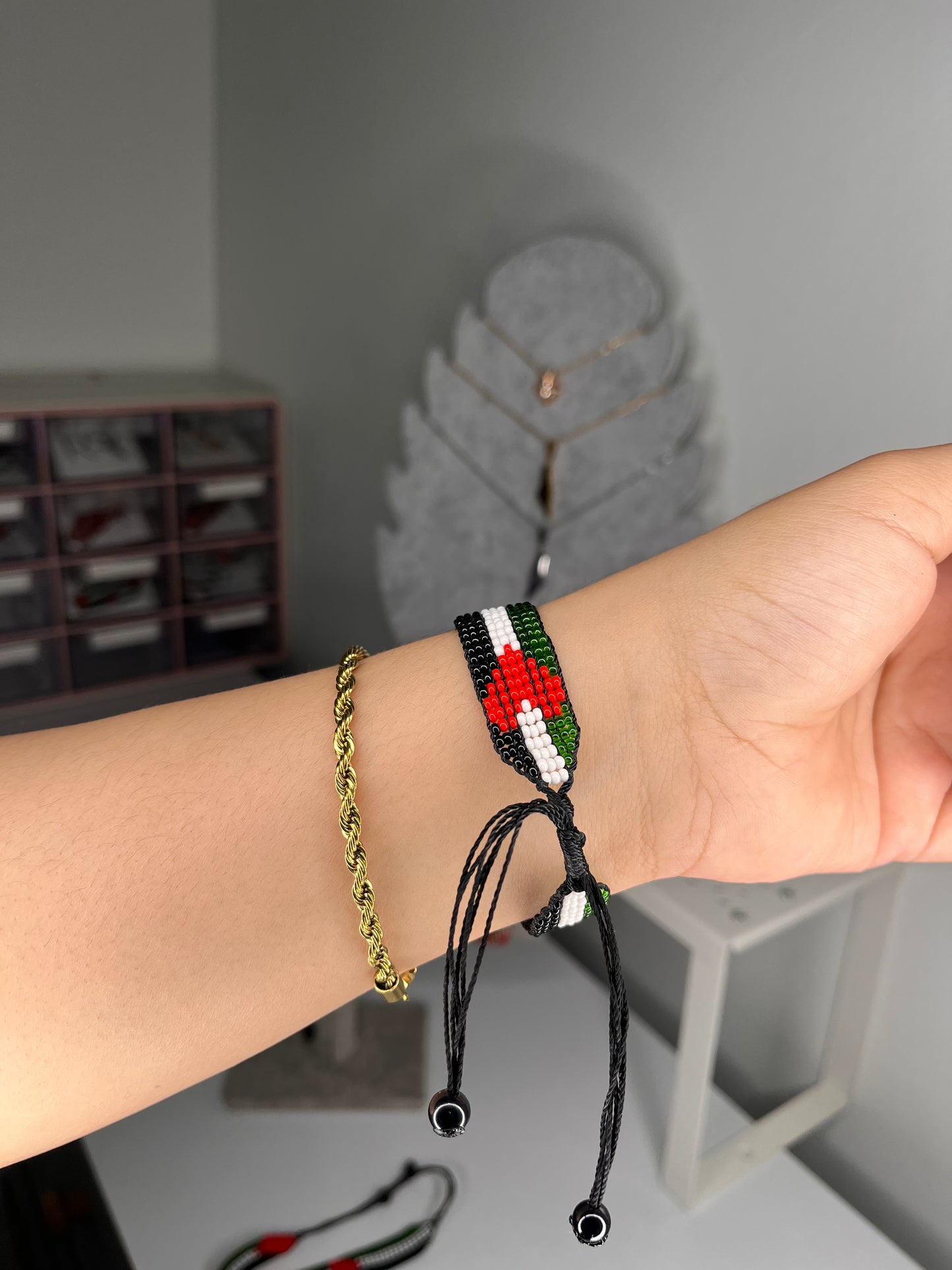 Palestine Heart Bead Bracelet