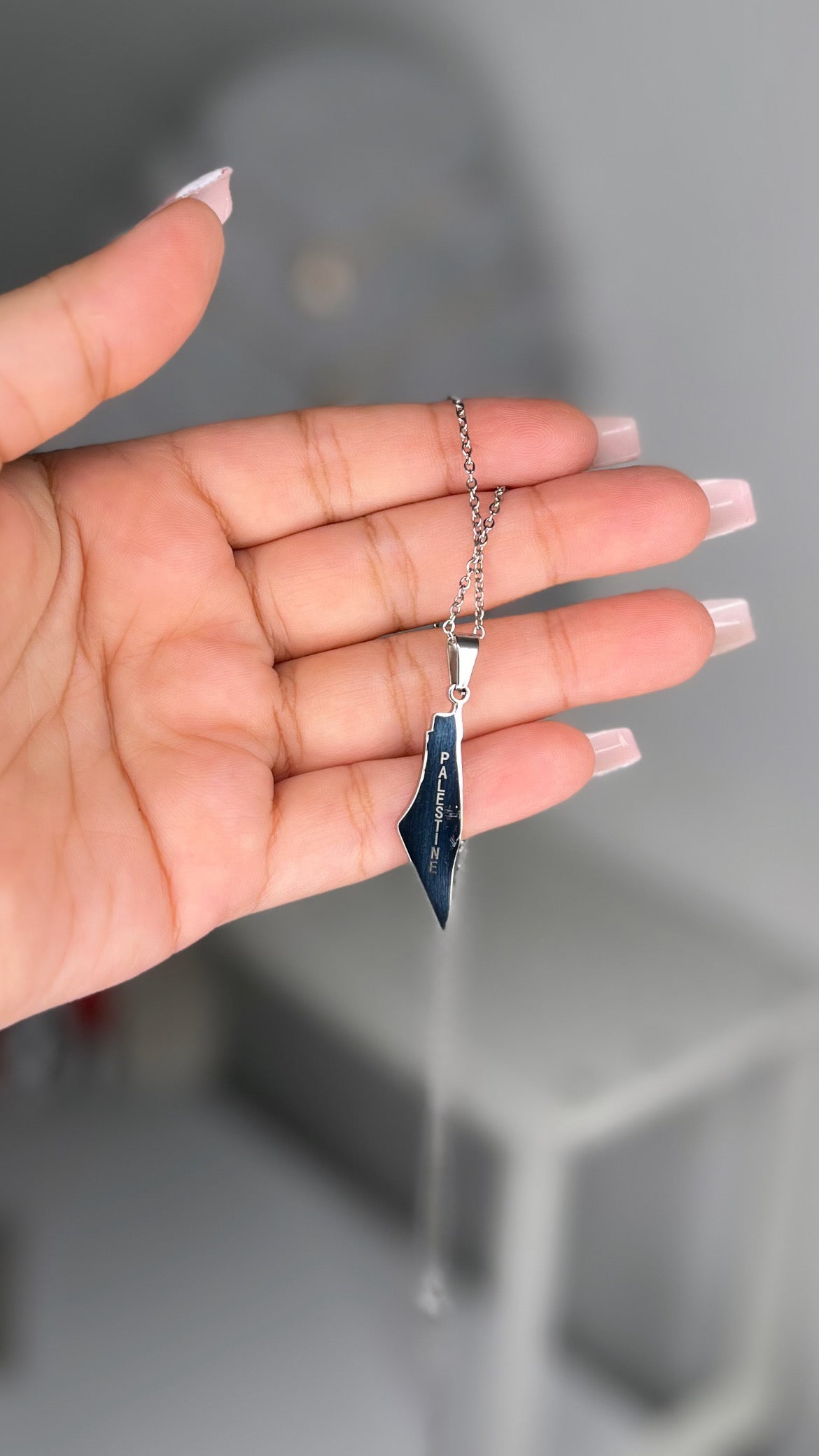 Palestine map necklace