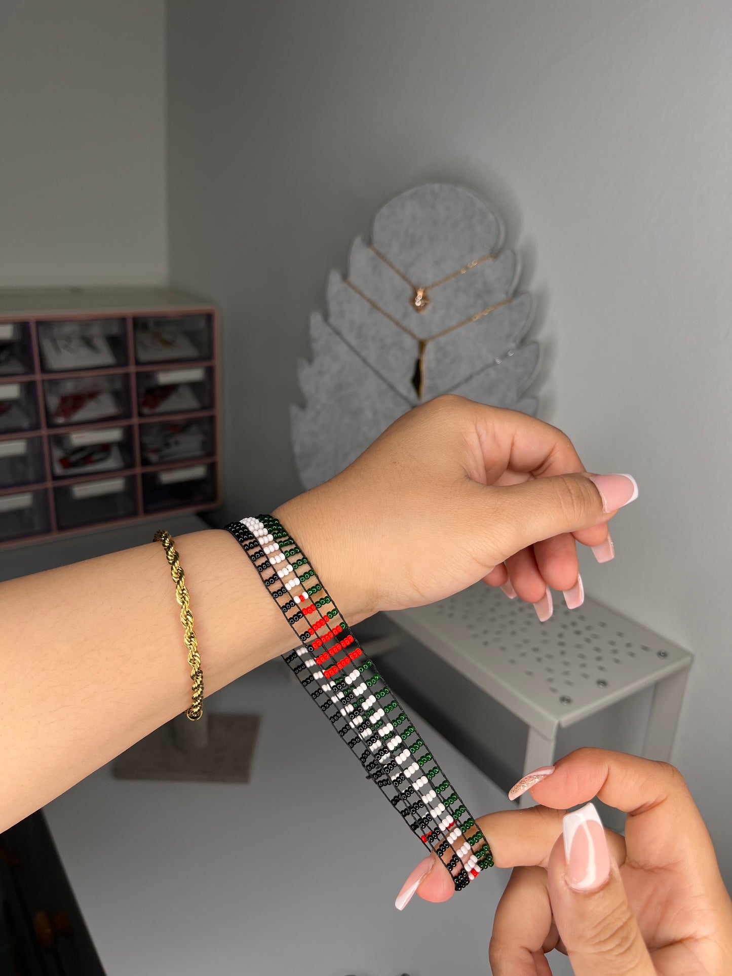 Palestine Flag Beaded Bracelet