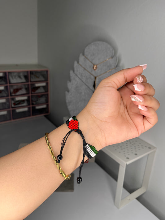 Palestine Flag Beaded Bracelet