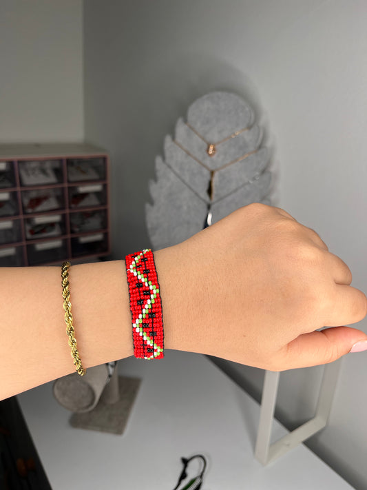 Watermelon bead bracelet